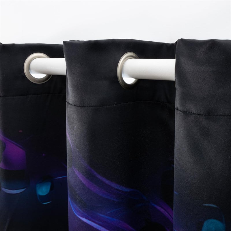 NTBED Galaxy Game Console Blackout Curtains Drapes for Kids Bedroom Play Room 2 Panels Darkening Grommets Window Treatment, 42Wx63L, Black - Image 4