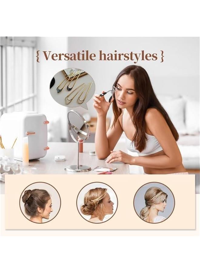 general French Hair Pin,New U-Shaped Hair Clip for French Twist Hair,French Hair Sticks Fork Chignons Accessories For Women French Roll,Gold Hair Clips Hair Styling Accessories for Thick Hair (Black 2PCS) - Image 2