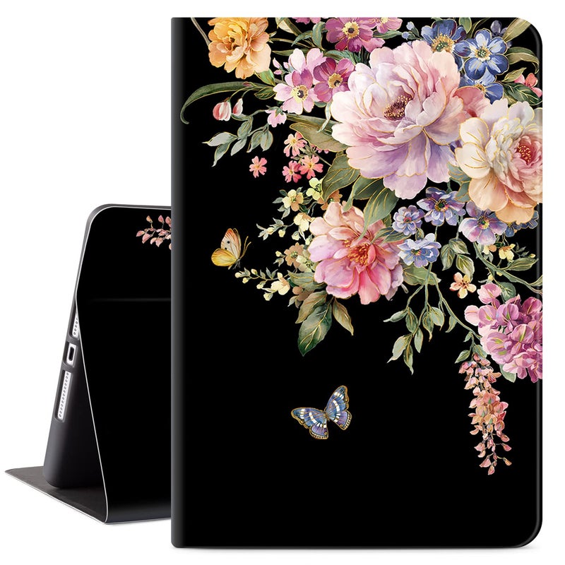 Vimorco for iPad 9th/8th/7th Generation Case, for iPad 9th Generation Case,for iPad 10.2 Cases 10.2-inch Cover, Auto Sleep/Wake, for iPad Cover 9th Gen Multi-Angle View, Butterfly Flower - Image 1