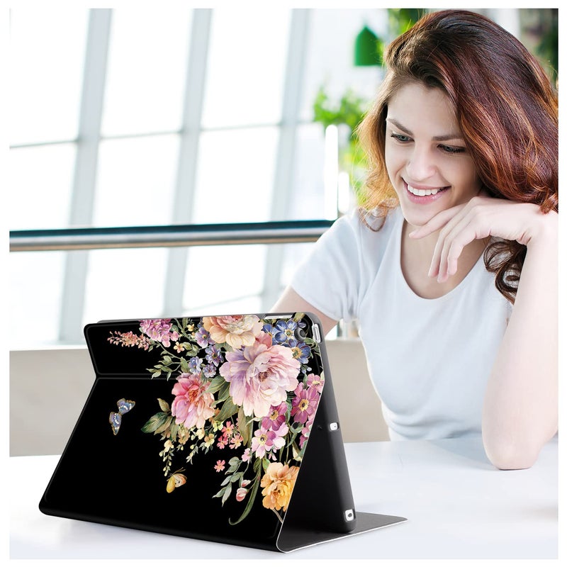 Vimorco for iPad 9th/8th/7th Generation Case, for iPad 9th Generation Case,for iPad 10.2 Cases 10.2-inch Cover, Auto Sleep/Wake, for iPad Cover 9th Gen Multi-Angle View, Butterfly Flower - Image 5