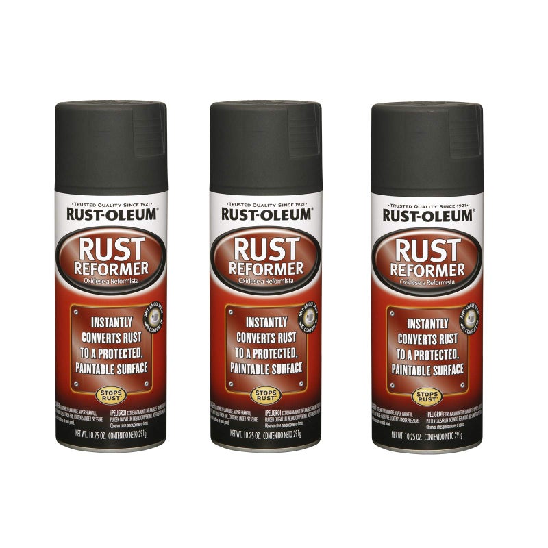 RUST-OLEUM رش إصلاح الصدأ من راست-أوليوم 248658-3PK، 10.25 أونصة، أسود، عبوة 3 - Image 4