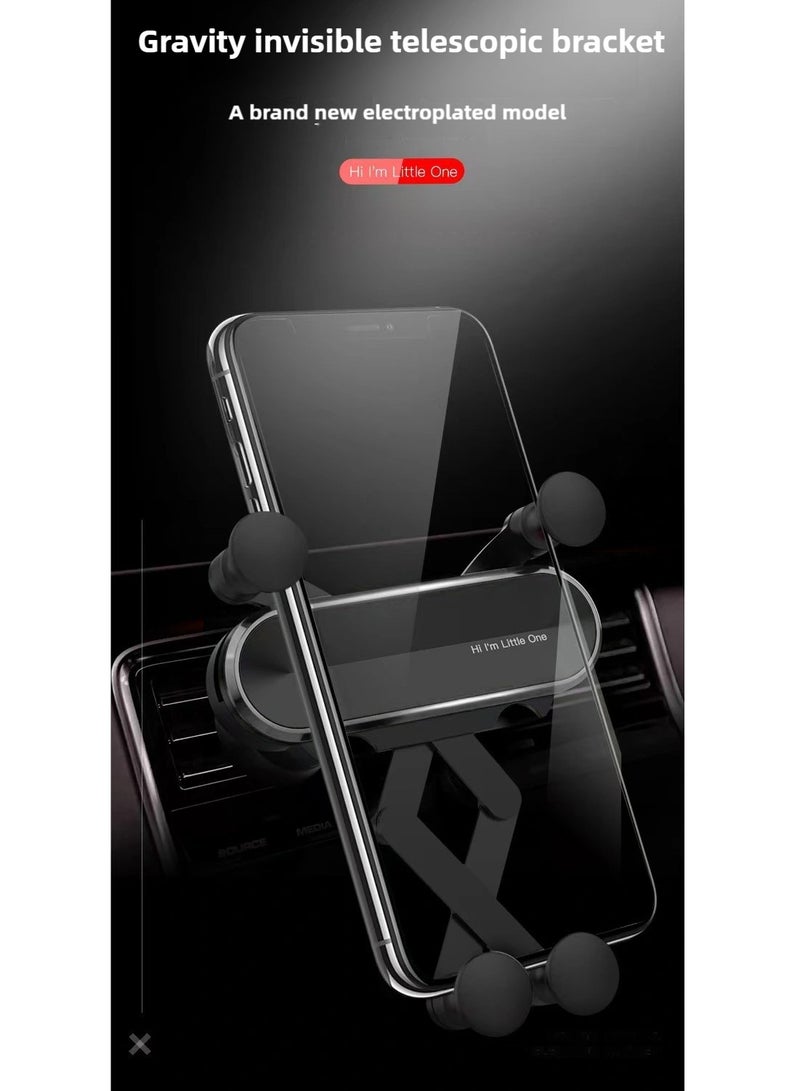 Car phone holder, retractable, universal air vent mount, compatible with iPhone, gray, car mount, phone stand - Image 3