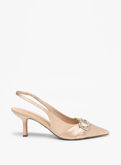 Celeste Women's Embellished Slingback Sandals with Stiletto Heels