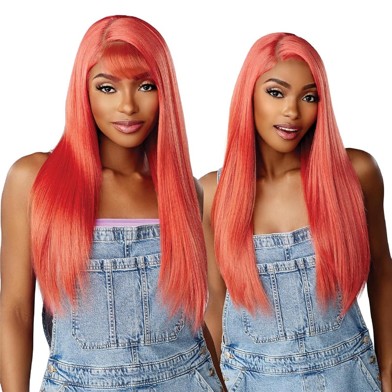 Sensationnel Butta Lace 90Sbangs Wigs Unit 901 Glueless Wide Deep Part Synthetic Preplucked Hairline 613 BLONDE