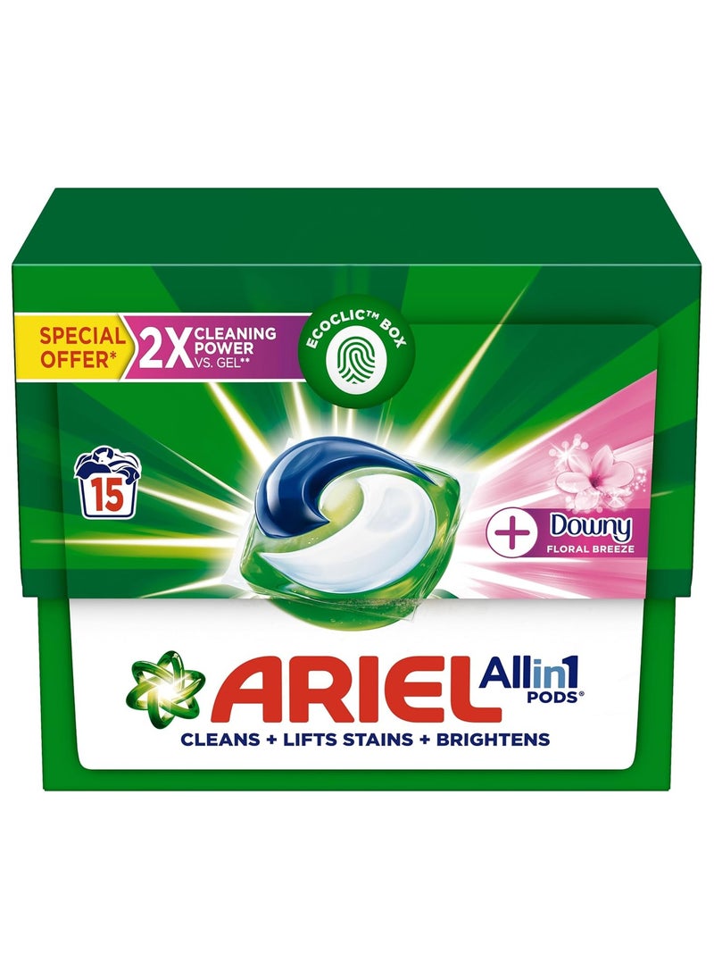 Ariel Ariel Floral Breeze All-in-1 Pods15 count Laundry Detergent Pods Cleans, Lifts Stains and Brightens 