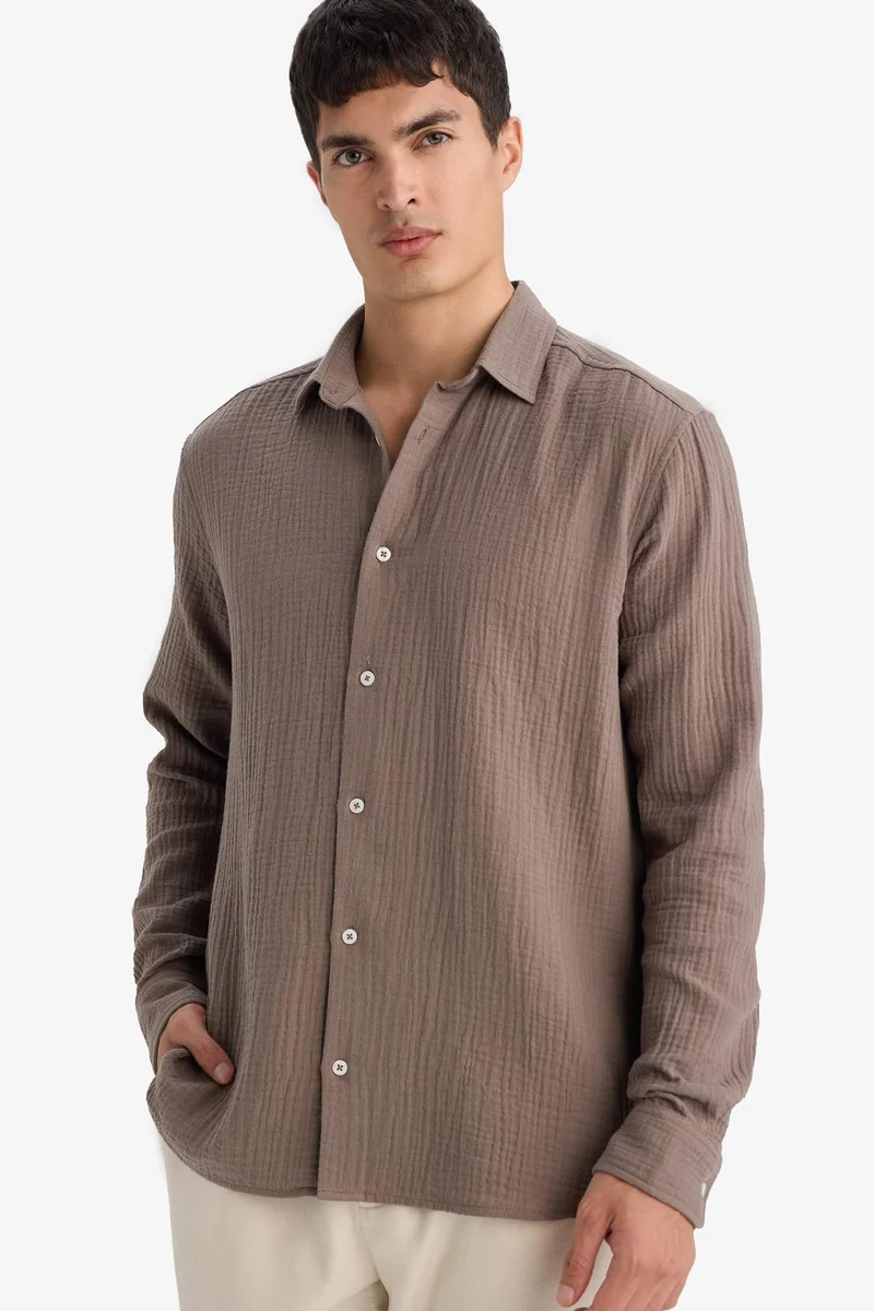 ديفاكتو Regular Fit Cotton Shirt