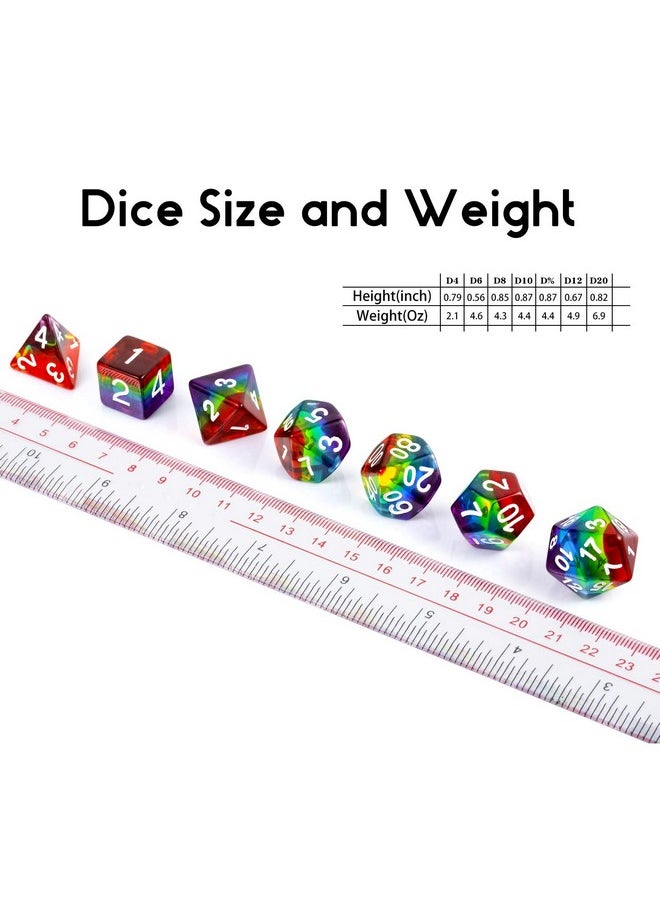 DNDND - Rainbow Dnd Dice Set Dndnd Transparent Rainbow Polyhedral Die With Free Organza Bag For D&D Dungeons And Dragons Rpgs Role Playing Table Games - Image 1
