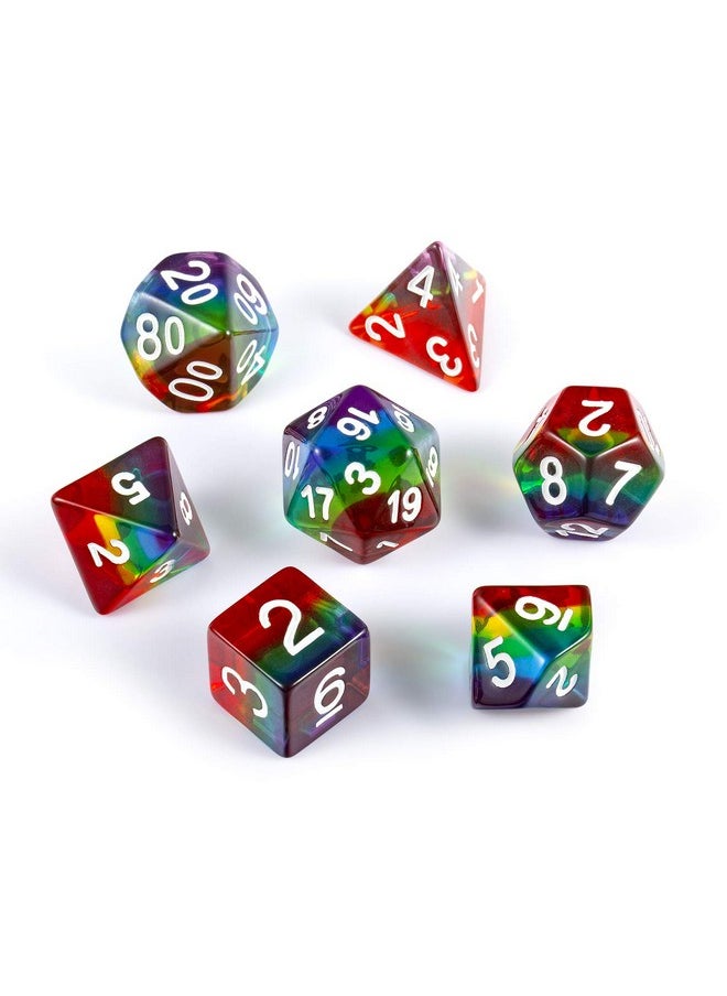DNDND Rainbow Dnd Dice Set Dndnd Transparent Rainbow Polyhedral Die With Free Organza Bag For D&D Dungeons And Dragons Rpgs Role Playing Table Games  - Image 4