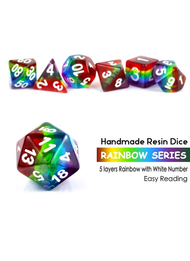 DNDND Rainbow Dnd Dice Set Dndnd Transparent Rainbow Polyhedral Die With Free Organza Bag For D&D Dungeons And Dragons Rpgs Role Playing Table Games  - Image 5