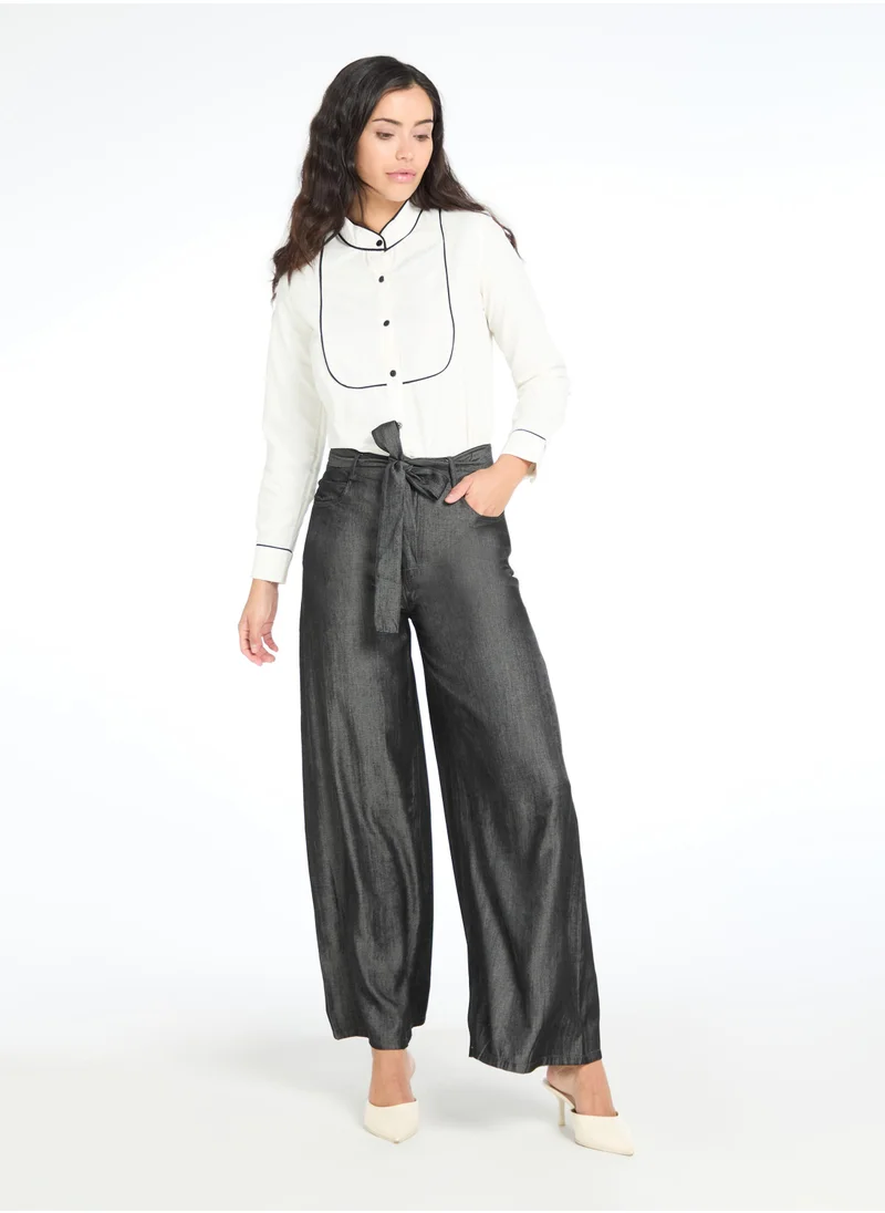 ذا ليبل لايف Charcoal Belted Pants