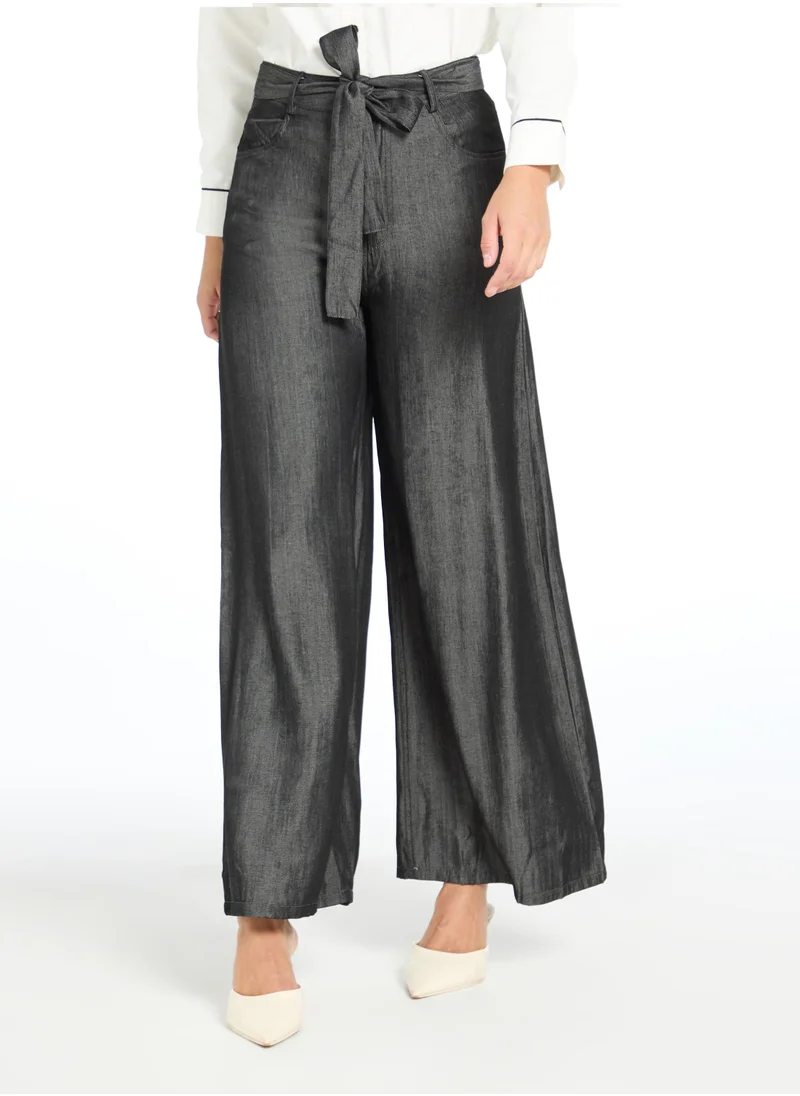 The Label Life Charcoal Belted Pants