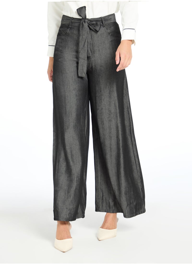 The Label Life Charcoal Belted Pants  - Image 2
