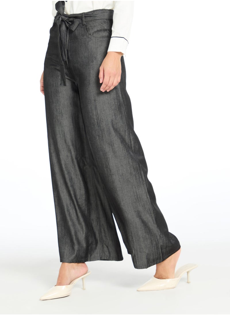 The Label Life Charcoal Belted Pants  - Image 3