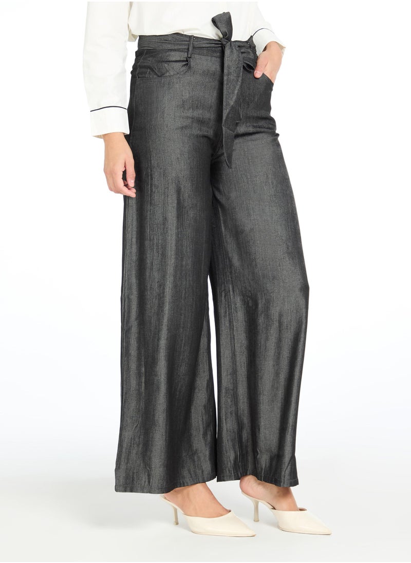 The Label Life Charcoal Belted Pants  - Image 4
