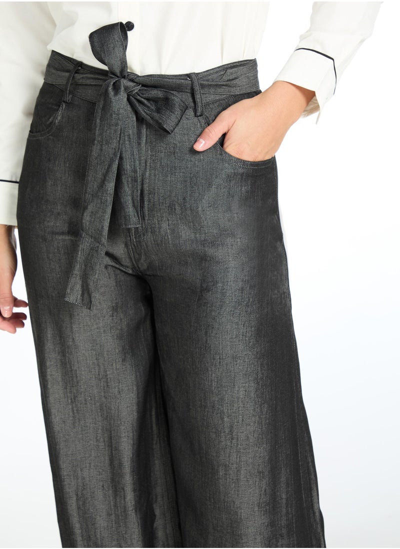 The Label Life Charcoal Belted Pants  - Image 5