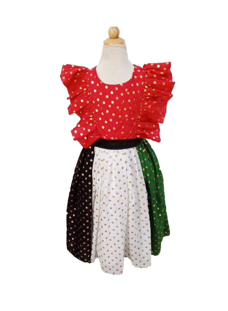 Home Smart Home Smart National Day Flag Pattern Princess Dress for Girls Celebrate UAE National Day in Style UAE National Dress for National Festive Events 