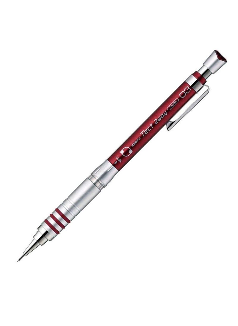 ZEBRA ZEBRA Mechanical Pencil, Tect 2 Way, 0.3mm, Red Body (MAS41-R)  - Image 1
