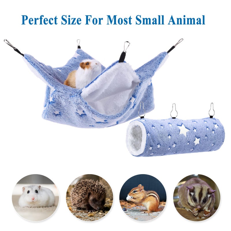 Mogoko Noctilucent Luminous Guinea Pig Rat Hammock Bunkbed Hanging Tunnel and Soft Bed Mat for Ferret Hedgehog Squirrel Hideout Cage Accessories (Tunnel and Bunkbed Hammock) - Image 5