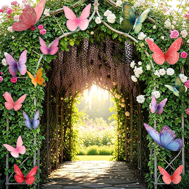 Lerheedi 18 Pcs Large Butterfly Party Decorations 2 Sizes 3D Paper Butterfly Wall Decor Pastel Hanging Butterflies for Birthday Baby Shower Wedding Decorations Women, Paper Flowers for Wall Decor - Image 2