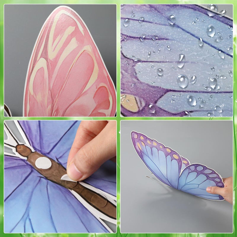 Lerheedi 18 Pcs Large Butterfly Party Decorations 2 Sizes 3D Paper Butterfly Wall Decor Pastel Hanging Butterflies for Birthday Baby Shower Wedding Decorations Women, Paper Flowers for Wall Decor - Image 4