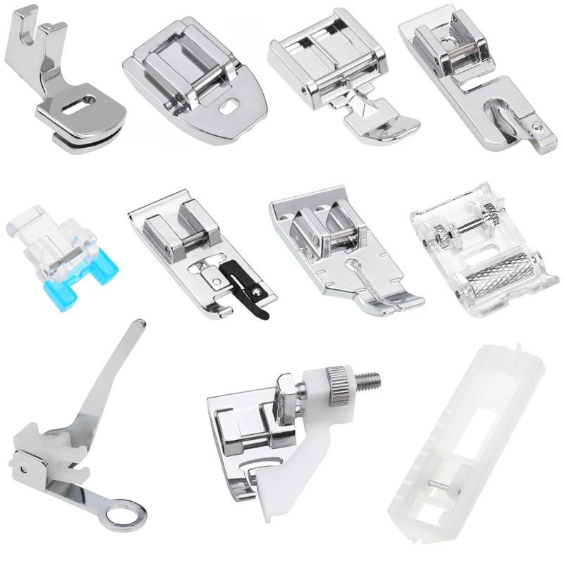 YEQIN 11 Pcs Sewing Machine Presser Feet Set for Low Shank Snap-On Sewing Machine Singer, Brother, Janome, Babylock, Kenmore, Euro-Pro, White, Juki, New Home Sewing Machines - Image 1