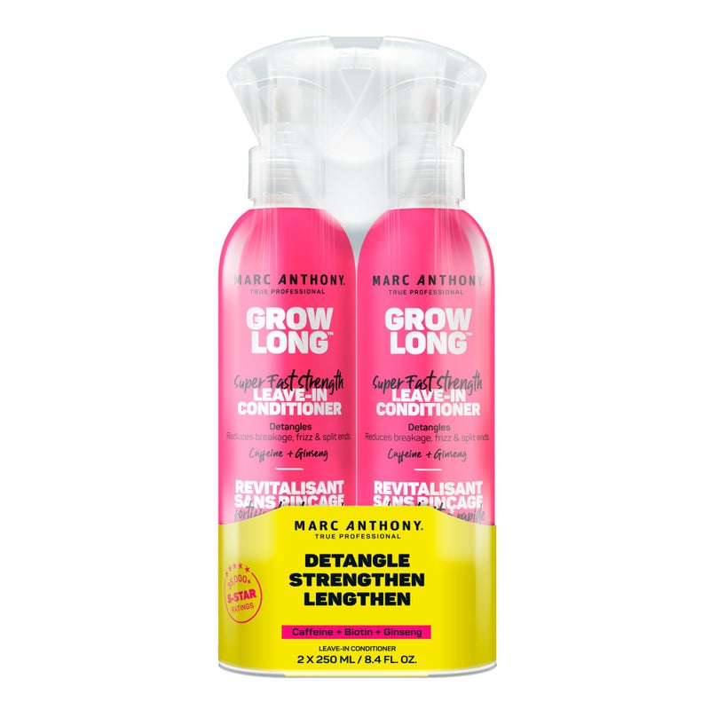 Marc Anthony Leave-In Conditioner Spray u0026 Detangler, Grow Long Biotin, 2-pack - Anti-Frizz Deep Conditioner For Split Ends u0026 Breakage - Vitamin E, Caffeine u0026 Ginseng for Curly, Dry u0026 Damaged Hair - Image 1