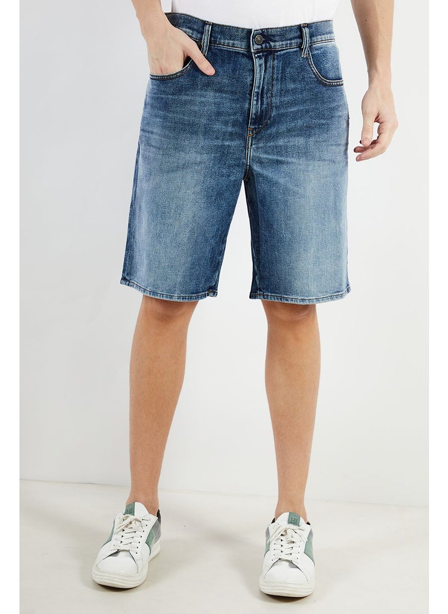 DIESEL Men Stretch Washed Denim Shorts, Washed Blue  - Image 1