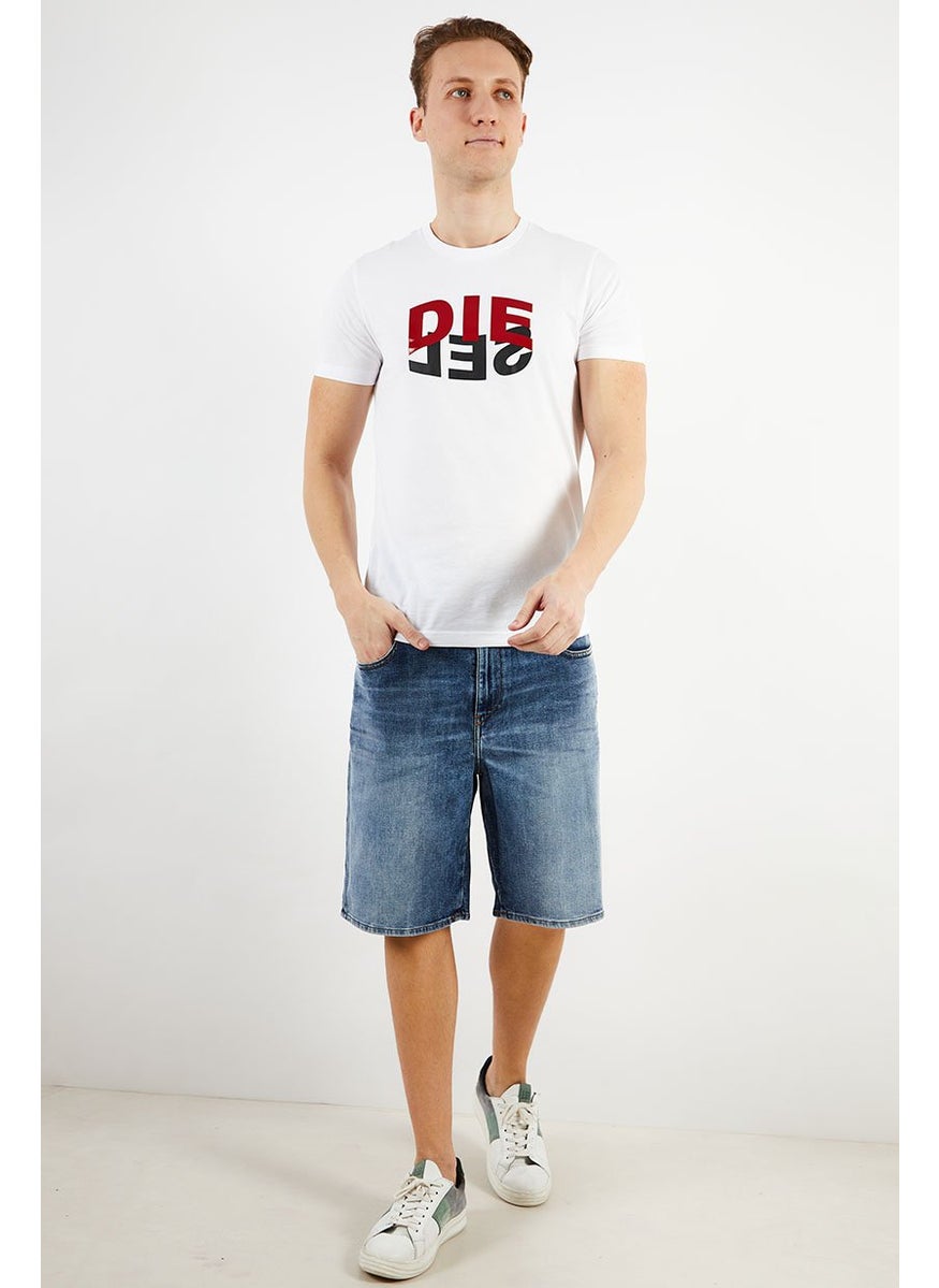 DIESEL Men Stretch Washed Denim Shorts, Washed Blue  - Image 4