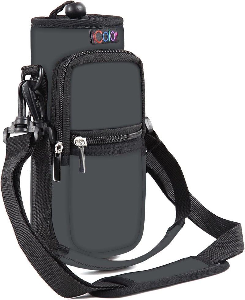 icolor Water Bottle Carrier Bag Holder 25324064ozAdjustable Shoulder Handle Strap Sports Sling Hiking PackInsulated Neoprene Wide Mouth Bottle Sleeve - Image 2