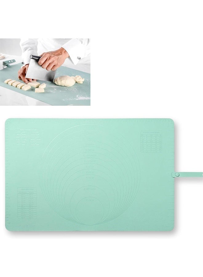 DUNISO Silicone Baking Mat, Macaron Silicone Baking Mat, Thick Heat Resistant Mat Kneading Mat, Non Slip Non Stick Silicone Pastry Mats for Rolling Out Dough, 60×40cm,Green  - Image 1