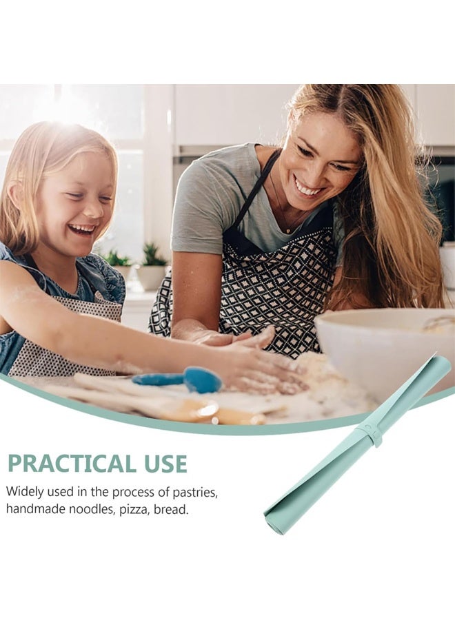 DUNISO Silicone Baking Mat, Macaron Silicone Baking Mat, Thick Heat Resistant Mat Kneading Mat, Non Slip Non Stick Silicone Pastry Mats for Rolling Out Dough, 60×40cm,Green  - Image 4