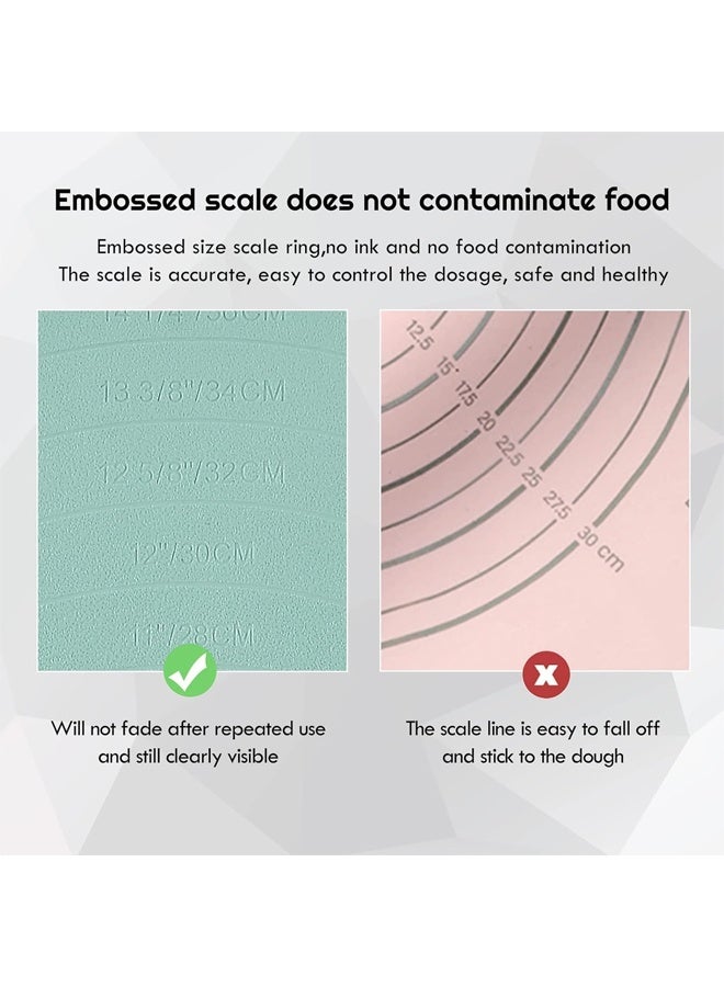 DUNISO Silicone Baking Mat, Macaron Silicone Baking Mat, Thick Heat Resistant Mat Kneading Mat, Non Slip Non Stick Silicone Pastry Mats for Rolling Out Dough, 60×40cm,Green  - Image 5