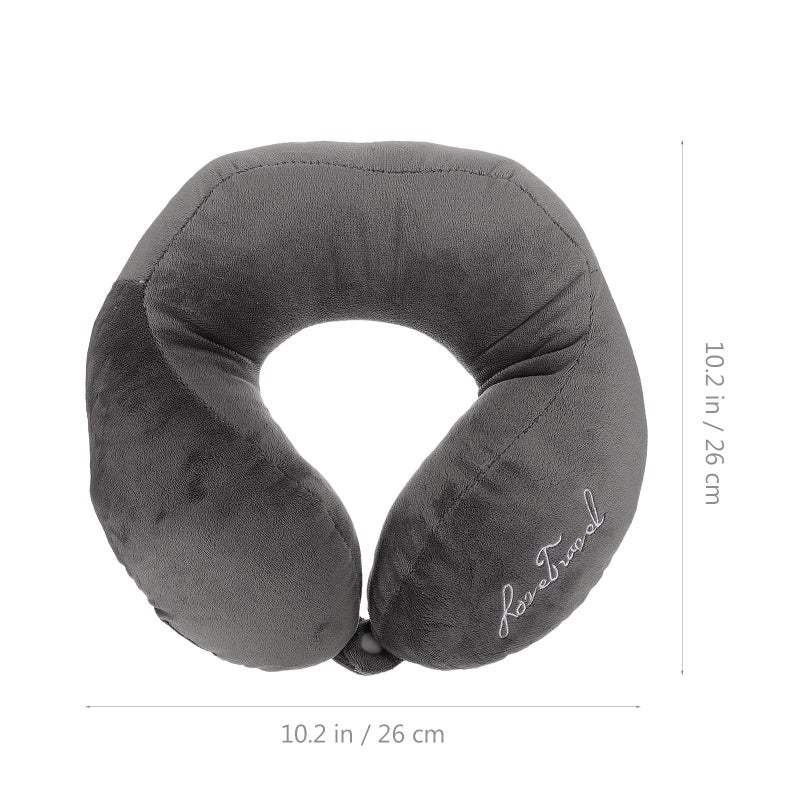 U Shaped Travel Neck Pillow Cervical Support Cushion Gray Comfortable For Home Office Nap - Image 3