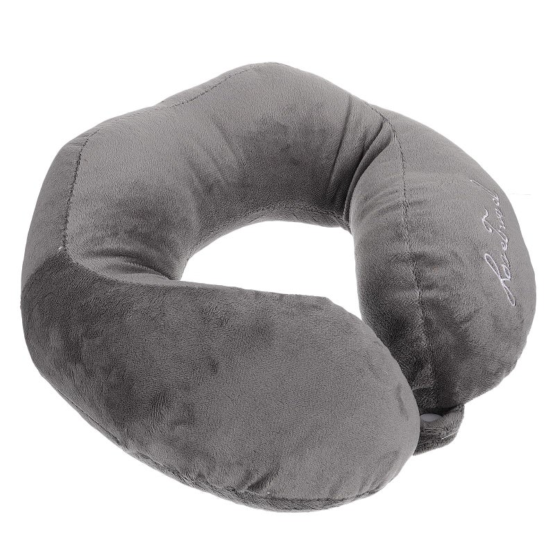 U Shaped Travel Neck Pillow Cervical Support Cushion Gray Comfortable For Home Office Nap - Image 2