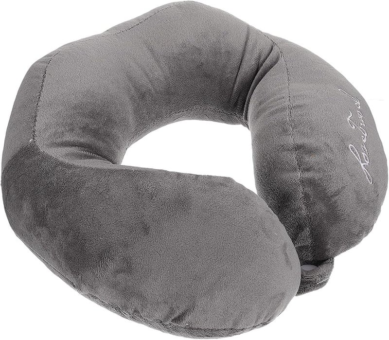 U Shaped Travel Neck Pillow Cervical Support Cushion Gray Comfortable For Home Office Nap - Image 1