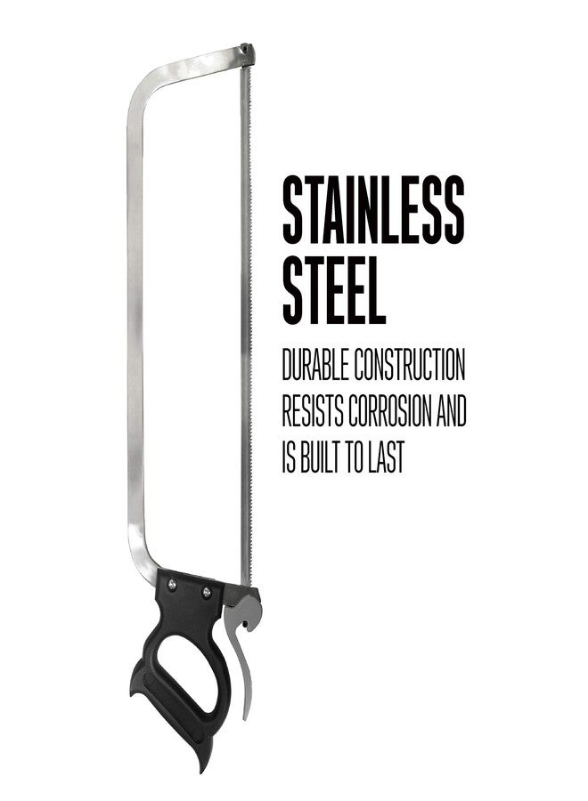 Weston Butcher Meat and Bone Saw with 16 Inch Stainless Steel Serrated Blade with Quick Release Handle (47-1601) - Image 3