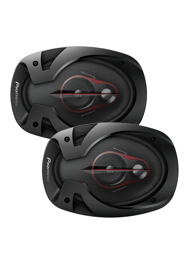 بايونير مكبر صوت سيارة Pioneer TS-R6951S ثلاثي الاتجاهات، مقاس 6 × 9 بوصة، بقوة 400 واط ذروة / 50 واط جذر متوسط ​​التربيع