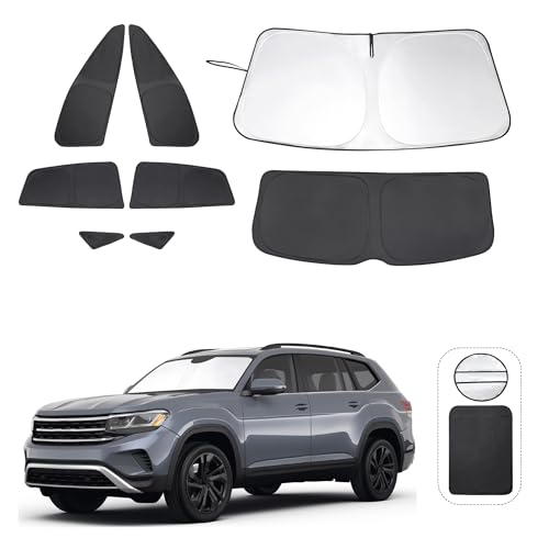 LHFLIVE 8PCS Windshield Sun Shade Custom Fit for 2021-2024 2025 2026 Volkswagen VW ID.4 Accessories Foldable Sunshade Side Rear Window Shade Cover Full Set Privacy Protection Keeps Car Cool - Image 1