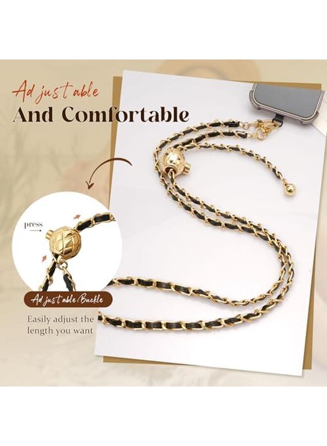 إيروريكس حزام هاتف محمول عالمي مع سلسلة معدنية قابلة للتعديل من الجلد والمعدن، حزام مضاد للسرقة مع رقعتين للهاتف لمعظم الهواتف والحقائب والمحافظ - Image 2