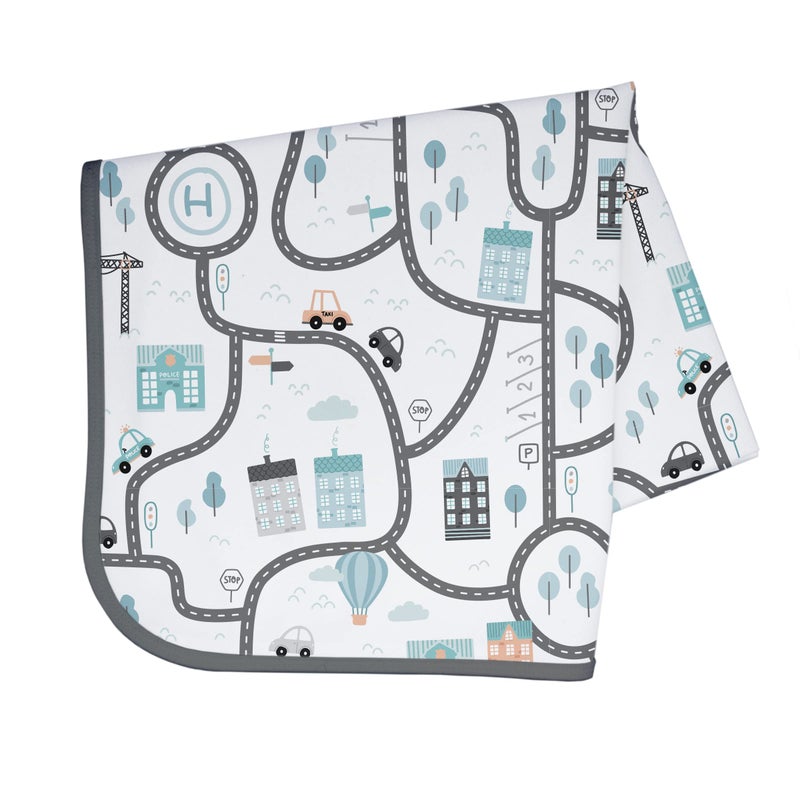 BapronBaby Tiny Town Splash Mat - Waterproof Catch-All for Under High Chairs, Floors, Tables, Playtime or Arts & Crafts - Machine Washable - 45" x 45â€ - Image 1