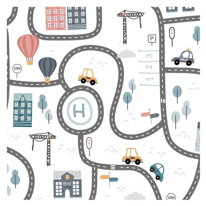 BapronBaby Tiny Town Splash Mat - Waterproof Catch-All for Under High Chairs, Floors, Tables, Playtime or Arts & Crafts - Machine Washable - 45" x 45â€ - Image 5