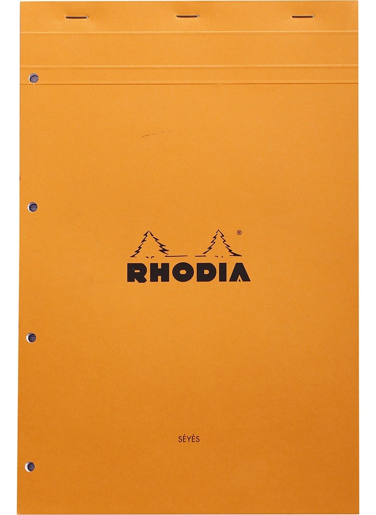 Rhodia - Seyes Notepad Orange Cover A4 210 x 318 mm - Image 1