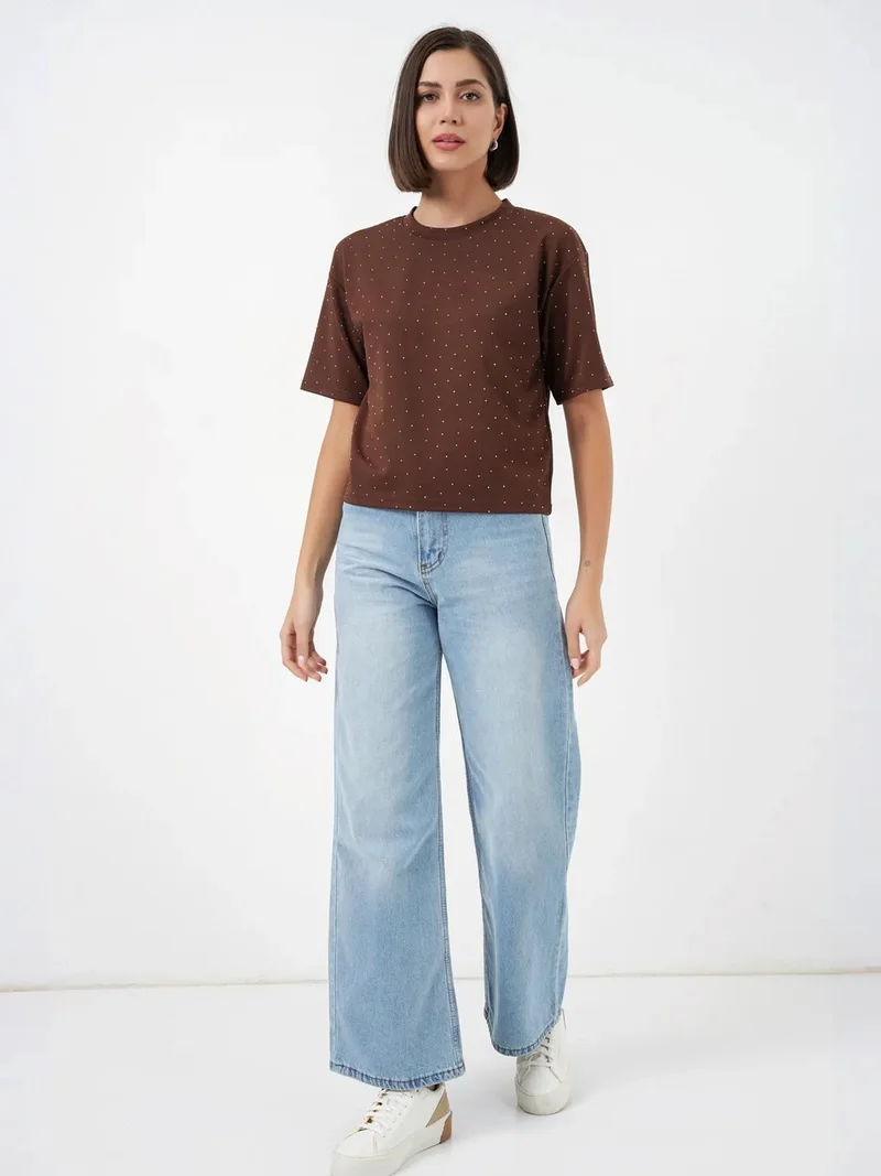بيغ دارت BDART Stone Detailed Crew Neck T-Shirt
