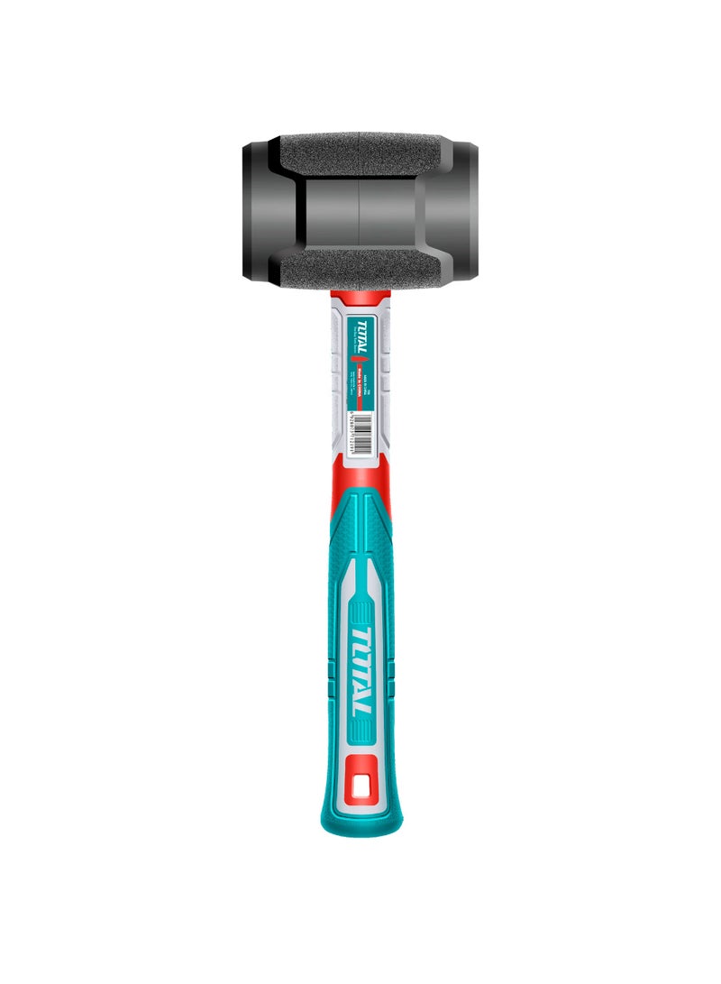 TOTAL 16oz (450g) Professional Rubber Mallet - Non-Marring & Non-Sparking Soft Face Hammer with High-Strength Fiberglass Handle - THRUH6816 - Image 1