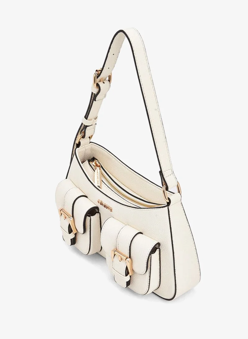 Celeste  Textured Shoulder Bag With Zip Closure for Women | Best Price UAE