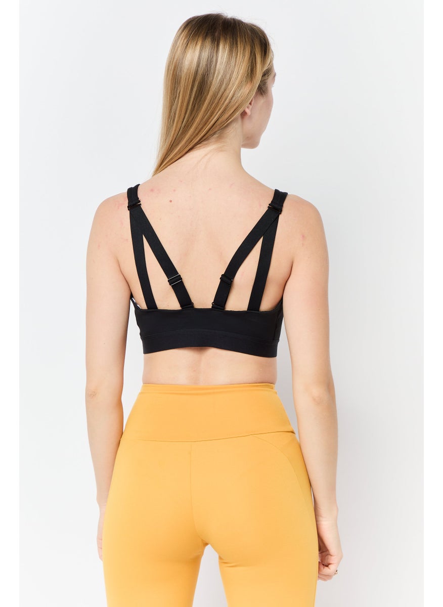 Women Sportswear Fit Non Padded Training Sports Bra, Black