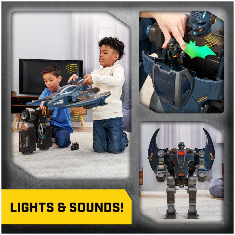 DC Comics, Batman, Gotham City Guardian Playset, 4-in-1 Transformation, Batman Figure, Lights & 40+ Sounds, Kids Toy for Boys & Girls Ages 5+ - Image 4