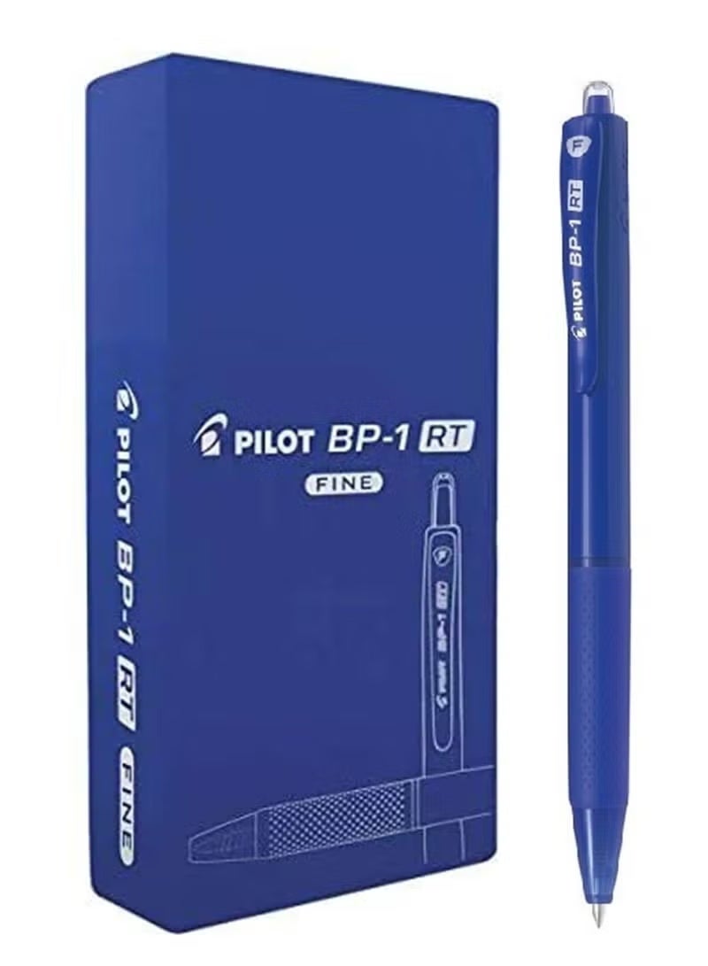 PILOT قلم حبر جاف قابل للسحب 12 قطعة طرف رفيع حبر أزرق - Image 1