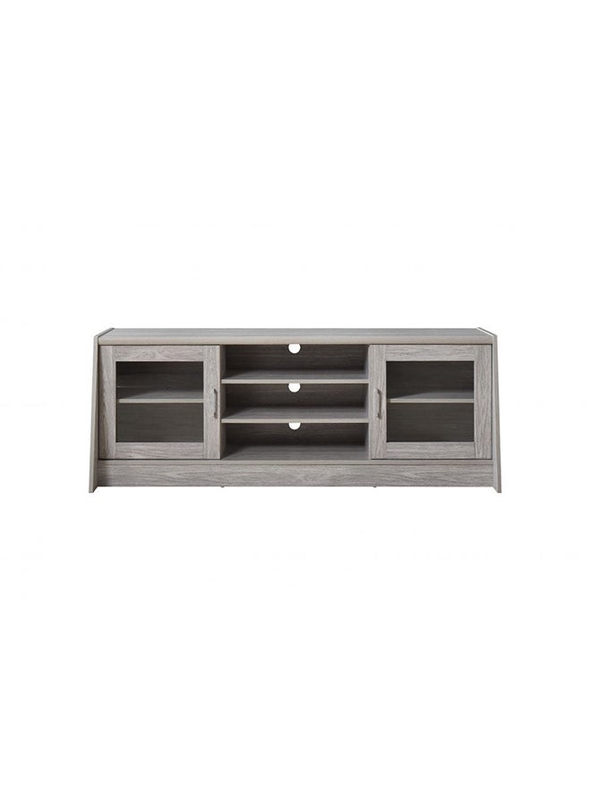 DANUBE HOME Woody TV Cabinet For Up To 55 Inches TV Entertainment Modern Design Wall Unit Furniture Wooden TV Stand TV Unit Rack Console MediaL 160 x W 49.5 x H 60 cm Grey Oak  - Image 5
