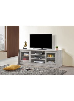 DANUBE HOME Woody TV Cabinet For Up To 55 Inches TV Entertainment Modern Design Wall Unit Furniture Wooden TV Stand TV Unit Rack Console MediaL 160 x W 49.5 x H 60 cm Grey Oak  - Image 3